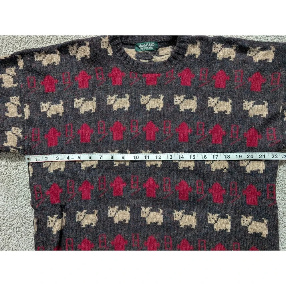 Vintage Marshall Field's Store for Men Made in Scotland Wool Scottie Dog Sweater